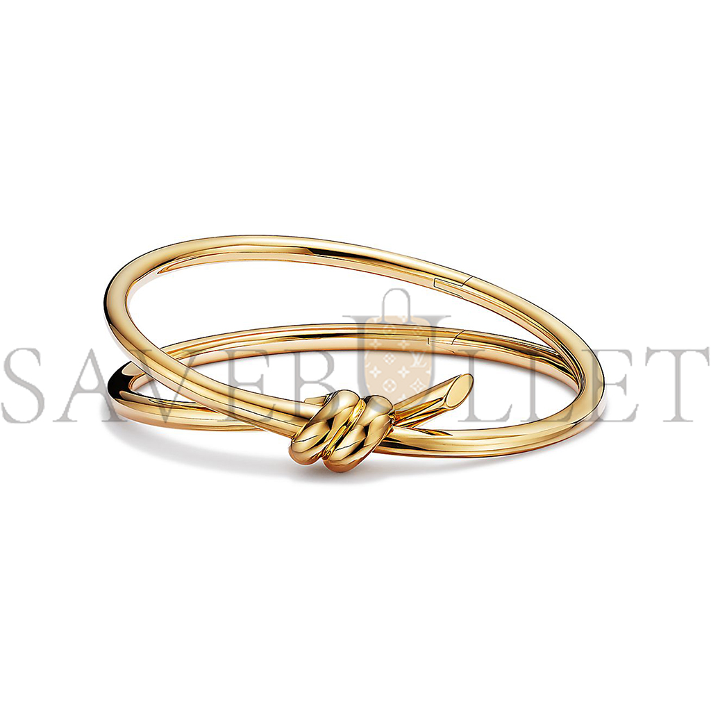 TIFFANY KNOT DOUBLE ROW HINGED BANGLE IN YELLOW GOLD 68887232